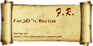 Forján Rozina névjegykártya
